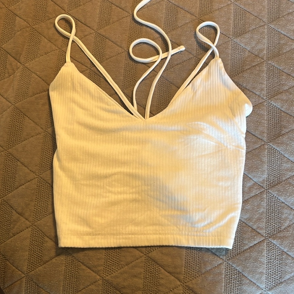 white crop top, back crosses